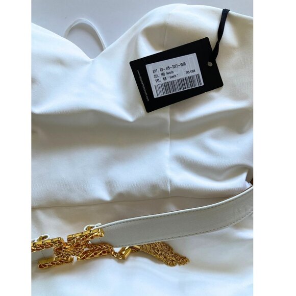 Elisabetta Franchi Abito Donna Mini Dress Ivory Size IT 46/ US 10 - Picture 6 of 11